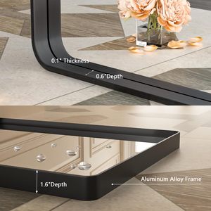 Espejo de baño LED negro, espejo de tocador de baño negro mate rectangular - Product Image 2