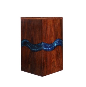 Urne funéraire décorative en résine bleue à 4 faces pour cendres humaines, adulte ou animaux de compagnie - Product Image 2