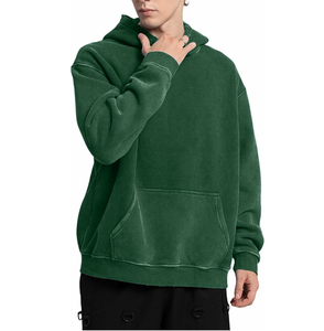 Breathable <b>Men</b> Acid <b>Wash</b> Hoodies Heavy Weight Solid Color Oversized Acid <b>Wash</b> Hoodie with Pocket - Product Image 5