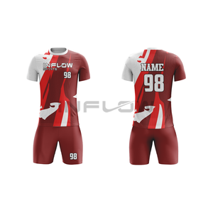 เสื้อฟุตบอลผ้าโพลีเอสเตอร์ 100% ระบายอากาศได้ดี เสื้อแข่งฟุตบอลทีมสโมสร แขนสั้น สำหรับฤดูร้อน แห้งเร็ว ป้องกันรังสียูวี รับสกรีนโลโก้ - Product Image 3