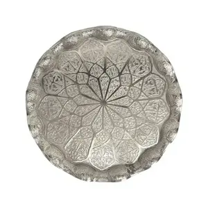 ถาดโลหะสีทองพร้อมดีไซน์แฮนด์เมดใหม่สำหรับตกแต่งสไตล์โมร็อกโก - Product Image 2