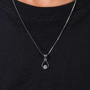 Lujoso colgante de diamante de corte redondo cultivado en laboratorio, colgante mínimo de diamante de oro sólido de 10kt para mujer con colgante de diseño personalizado de nueva moda - Product Image 1