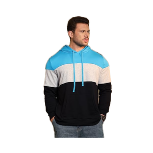 Sudadera de bloque de color para hombre-Sudadera con capucha de manga larga con bolsillo canguro, diseñada para la comodidad, el estilo y la ropa informal diaria - Product Image 1