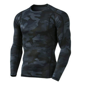 Ventes en gros de rashguards respirants personnalisés avec logo OEM ODM, chemises de compression en spandex imprimées par transfert thermique pour hommes, MMA, salle de sport - Product Image 6