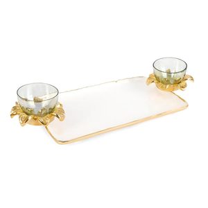 Plateau de service en métal de qualité supérieure Design unique Plateau de service de fruits secs de taille personnalisée avec couvercle à bas prix - Product Image 6