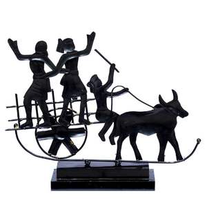 Peint à la main Ox Cart Iron Showpiece Durable Home Decorative Metallic Art - Product Image 6