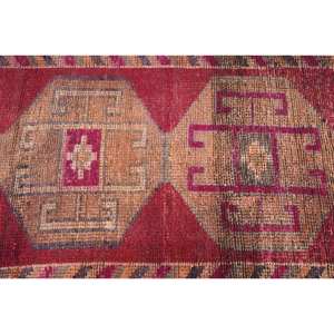 Alfombra turca vintage, diseño de retazos rojo y naranja, estilo clásico, área grande de 29x95 pies, látex de lana, incluye pasillo rectangular, Tabriz - Product Image 5