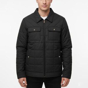 Veste d'automne chaude matelassée coupe-vent à col montant, respirante, anti-rétrécissement, personnalisable, fermeture éclair sur le devant pour hommes - Product Image 1