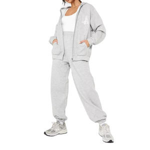 Chándal Oem con cremallera, ropa de calle holgada con cremallera para correr, chándal holgado de gran tamaño - Product Image 1