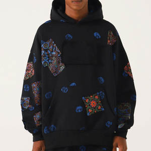 Sweat à capuche élégant avec patch pour femmes avec contraste de couleur et coupe surdimensionnée Sweat à capuche patchwork de nouveau style avec panneaux vibrants - Product Image 5