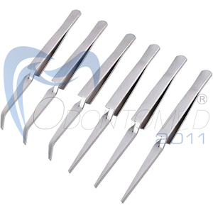 Pince à épiler en acier inoxydable de qualité hospitalière Odontomed 2011, courbe C, ODM-25-58F, instrument manuel de classe I, certifié CE - Product Image 6