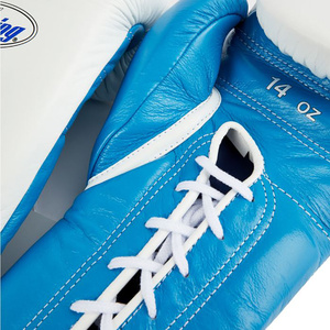 Meilleure vente Gants de boxe de haute qualité sur mesure de couleur bleue Équipement de combat professionnel en cuir véritable pour les arts martiaux - Product Image 4