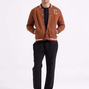 Veste universitaire brodée pour homme de qualité supérieure, col montant, logo personnalisé, manches longues, style urbain, en promotion - Product Image 1