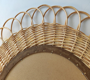 Elegante espejo de ratán hecho a mano para decoración del hogar-Boho Chic, ecológico, diseño natural para el hogar - Product Image 6