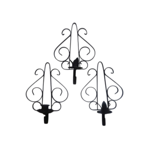 Elegante candelabro de Metal negro de buena calidad para colgar en la pared, portavelas decorativo para el hogar para vacaciones de Navidad, a un precio económico - Product Image 1