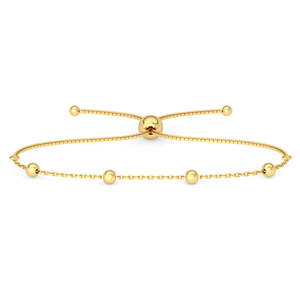 Pulsera CLARA de Plata Pura 925 con Cadena de Bolas Doradas, Bañada en Rodio y Oro con Diamantes, Ideal para Regalo, Fiesta, Boda, Tipo Brazalete - Product Image 1
