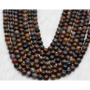 ผู้จัดจำหน่ายขายส่งลูกปัดพลอยพีเทอร์ไซต์ทรงกลมขนาด 8 มม. คุณภาพสูง ขายดี สำหรับทำเครื่องประดับ โดย Anshul Impex - Product Image 1