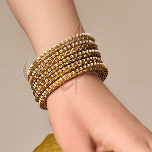 Hot Selling Bulk Quantity <b>Gold</b> Plated Trendy Women <b>Bangles</b> New Design <b>Solid</b> Color High Quality Gift - Product Image 1