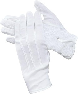 Gants en coton perlés pour femmes et hommes avec grip - Gants de costume antidérapants avec poignet à pression - Product Image 4
