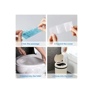 Couvre-siège de toilette jetable hygiénique en plastique transparent pratique pour les voyages et l'utilisation en restaurant - Product Image 4