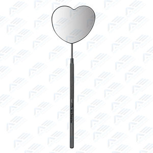Encantador espejo de pestañas en forma de corazón para suministros de extensión de pestañas Espejo de pestañas de acero inoxidable desmontable de 2,2 pulgadas Color negro - Product Image 6