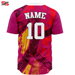 เสื้อเบสบอลทรงปกติขนาดพลัสไซส์สำหรับนักกีฬา สตรีทแวร์ เสื้อเจอร์ซีย์ออกแบบเอง ลวดลายสีสันโดดเด่น ประสิทธิภาพสูง - Product Image 2