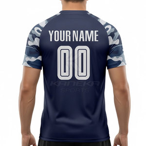 เสื้อเจอร์ซีย์ซับลิเมชั่นออกแบบเอง ระบายอากาศ แห้งเร็ว แขนสั้น คอกลม สำหรับผู้ชาย ฤดูร้อน โพลีเอสเตอร์ 100% KANEKA SPORTS KS-SJ-05 - Product Image 4