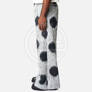 Pantalons de survêtement Mohair en tricot à la mode avec coupe ample et chevilles coniques pour hommes Pantalons de survêtement en mélange Mohair de haute qualité - Product Image 2