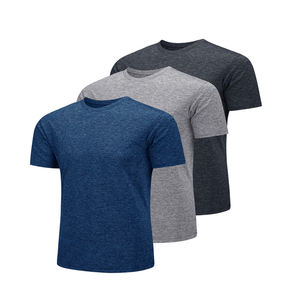 Camiseta de manga corta de algodón liso para hombre, camiseta nueva de poliéster acrítico con cuello redondo - Product Image 1