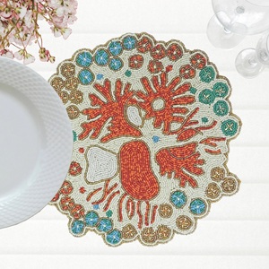 Handcrafted Multicolor Beaded <b>Table</b> <b>Mat</b> for Wedding Christmas & Family Gatherings Indian Exporter's Choice for Parties & Events - Product Image 2
