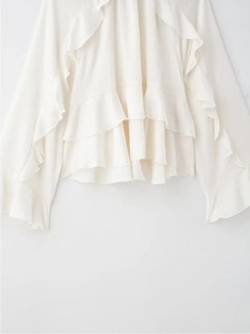 2025เสื้อเบลาส์พับจีบกระเพื่อมสำหรับผู้หญิงเสื้อเชิ้ตแขนยาวผ้าฝ้ายหรูหราสำหรับฤดูใบไม้ผลิ - Product Image 5