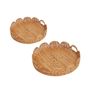 Bandeja de comida de ratán tejida vietnamita hecha a mano con estilo para presentación de alimentos y decoración del hogar a precio de fábrica personalización - Product Image 1