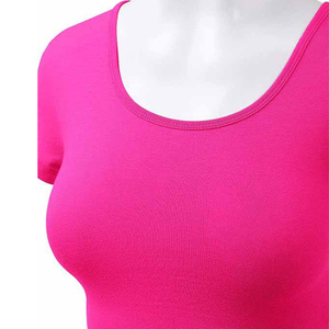 Camiseta corta informal para mujer Camiseta ajustada de algodón y poliéster de longitud corta con diseño impreso y logotipo para el verano - Product Image 2