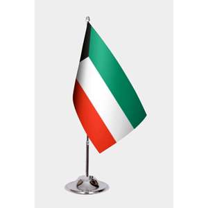 Drapeau de bureau Koweïtien personnalisé en satin et polyester imprimé numériquement pour l'affichage en assurance automobile, l'éducation et les agences de voyage - Product Image 1
