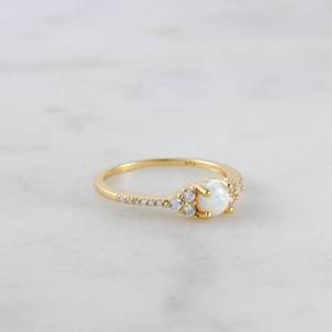 Adorable Wedding <b>Rings</b> Cubic Zirconia and White <b>Opal</b> Stacking Engagement <b>Ring</b> for 925 Solid Sterling <b>Silver</b> <b>Ring</b> Gift for Her - Product Image 2