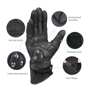 Guantes de cuero para moto de carreras de dedo completo para hombre con compatibilidad con pantalla táctil Equipo deportivo de protección - Product Image 2
