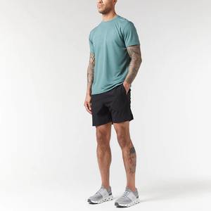 T-shirt à séchage rapide en coton et Spandex pour homme, vêtement de sport à col rond respirant, haut de gymnastique, entraînement, course à pied, fitness, athlétique, nouveauté - Product Image 1