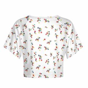 Top corto de cuello redondo 2025 para mujer, Top de punto sólido a la moda de manga corta, camisa informal de franela para pantalones cortos transpirables de otoño - Product Image 3