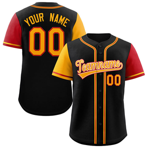 Camiseta de Béisbol Personalizada Negra y Naranja para Hombre, Uniforme de Equipo con Nombre y Número Personalizados, Camisa de Softbol con Botones - Product Image 4
