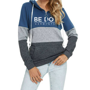 Custom Made Your Own Design Blank OEM ODM Service Ladies Color Block Hoodie 2024 Nueva llegada Zip up Hoodies para la venta - Product Image 3