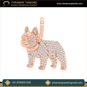 Collar con Colgante de Bulldog Francés con Diamantes Cultivados en Laboratorio, Oro Sólido de 10K, Estilo Hip Hop, para Bodas y Fiestas - Product Image 5