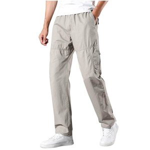 Pantalones Cargo para hombre, pantalones de algodón relajados con cintura para hombre, pantalones Cargo, ropa de trabajo, seguridad de combate, bolsillo Cargo, pantalones de tamaño gris - Product Image 1