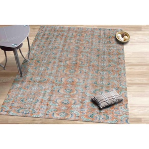 Tapis imprimé au design vintage - Motif turc, tapis orange pour porte d'entrée, tapis en velours de luxe - Product Image 4