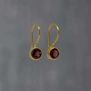 Newest Selling Solid Small Drop Bezel <b>Set</b> Earrings Faceted Garnet Gemstone for Wedding <b>Jewellery</b> Gifts - Product Image 1