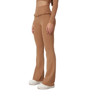 Cloud Rise femmes taille haute pantalons de sport entraînement à domicile longue Gym Fitness évasé Leggings rue collants pour courir Yoga noir - Product Image 1