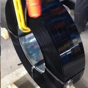 Blue/Galvanized/Black Painted Packing Steel Strapping Band Oscillated Wound Black Waxed Metal Strapping