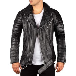 Veste de moto en cuir d'agneau véritable conçue pour les hommes exigeant des performances, un confort et un style de motard sans effort - Product Image 5