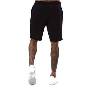 Shorts pour hommes en polyester/coton, couleur unie, décontractés, avec poches, pour l'été, confortables, respirants, longueur genou, fermeture à cordon - Product Image 2