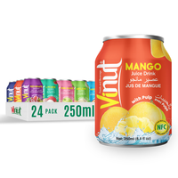 VINUT Vietnam fabrika şekersiz aromalı ücretsiz örnek toptancı fiyat için 250ml Mango suyu içecek özel etiket OEM ODM