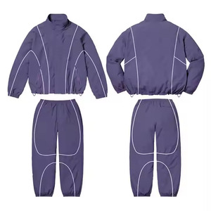 Survêtement coupe-vent en nylon logo personnalisé unisexe Ensemble veste de jogging décontracté 2 pièces pour hommes à la mode Coupe-vent unisexe - Product Image 2